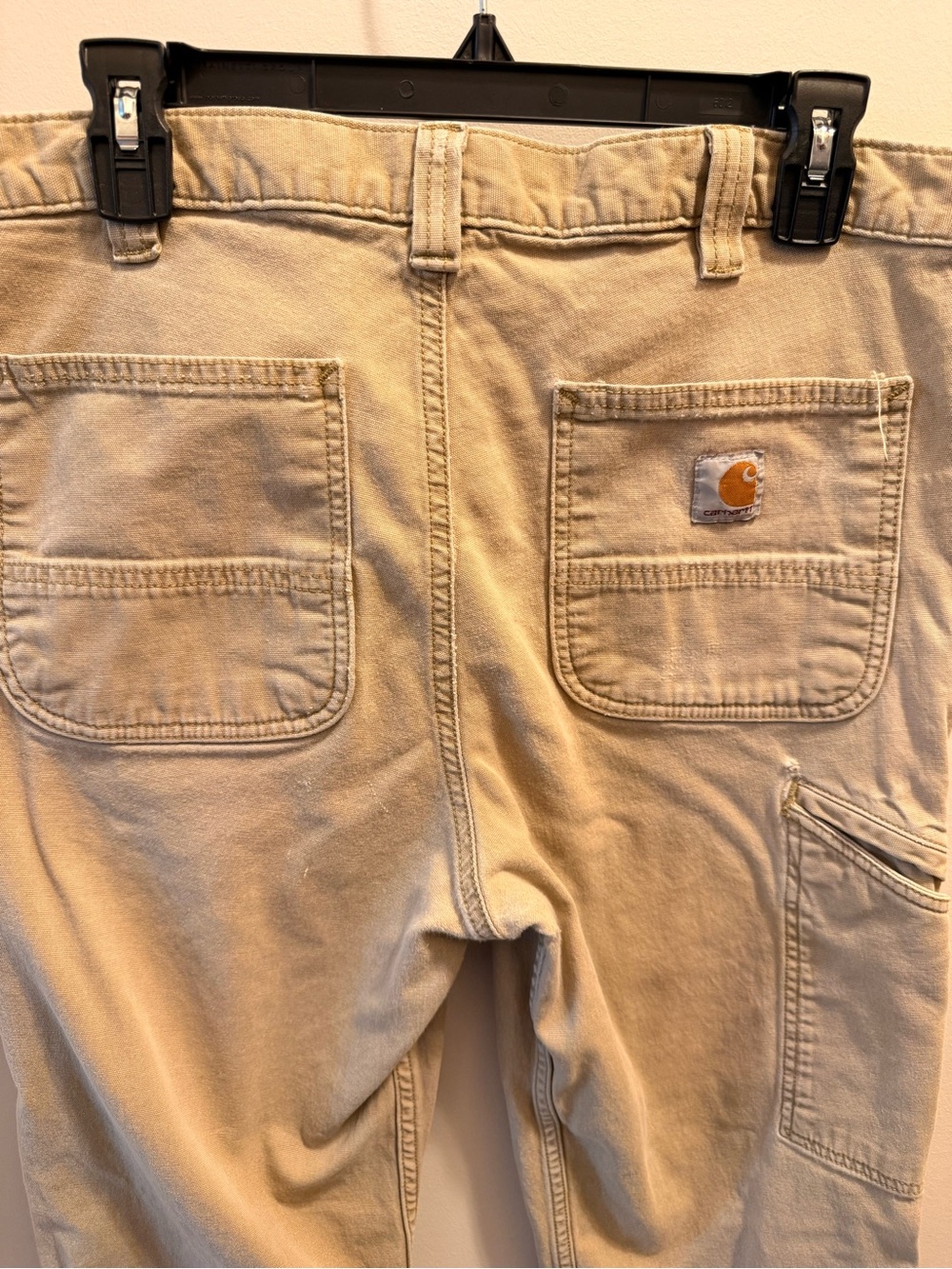 Carhartt Men’s Tan Work Pants - Durable Utility Trousers 33x34